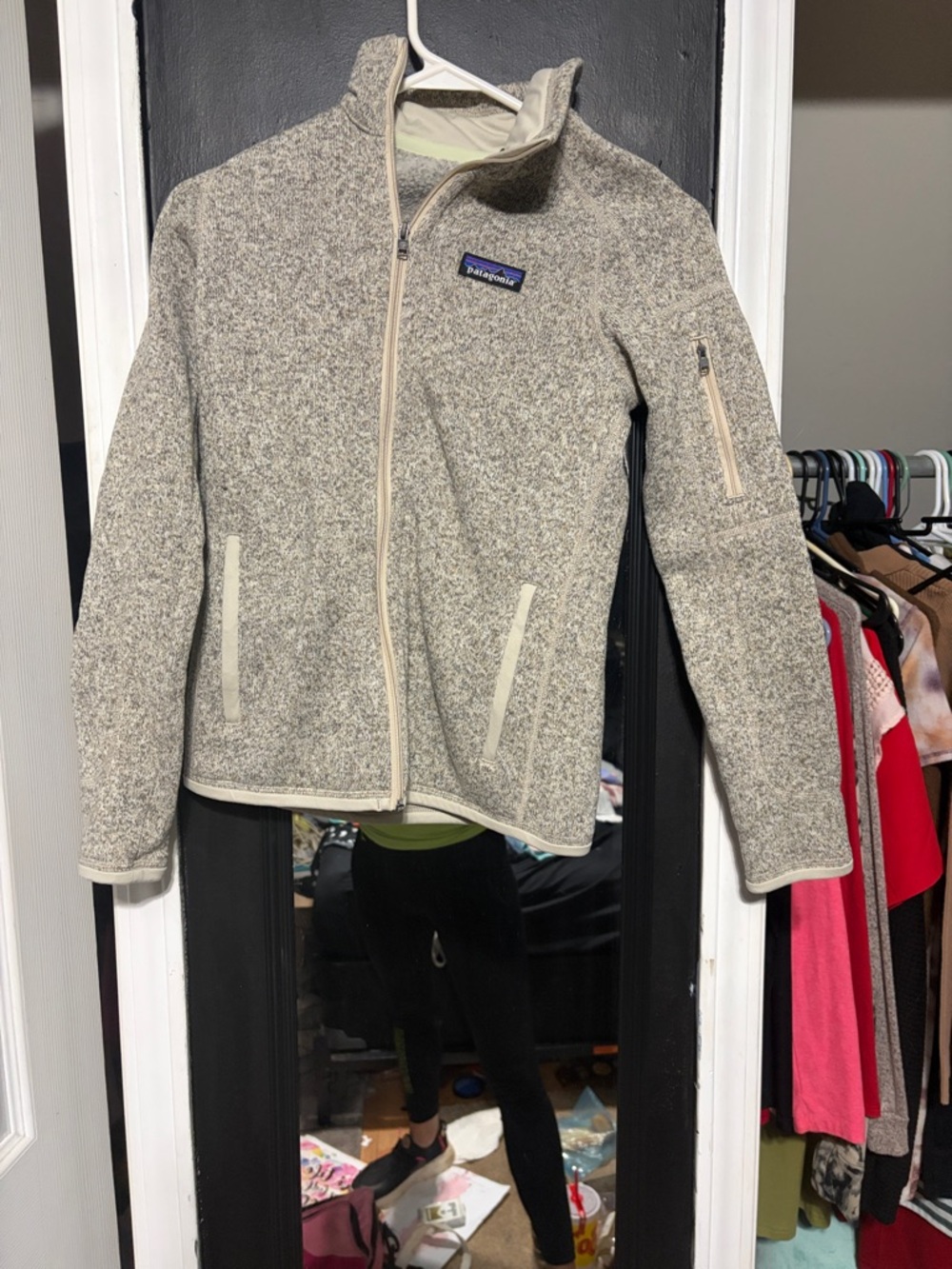 Patagonia Heathered Cream Zip-Up Fleece Jacket